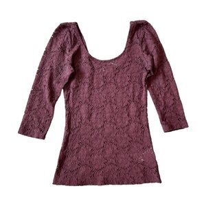 Urban Outfitters Pins and Needles Purple Lace Scoop Neck Top